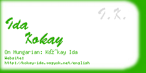 ida kokay business card